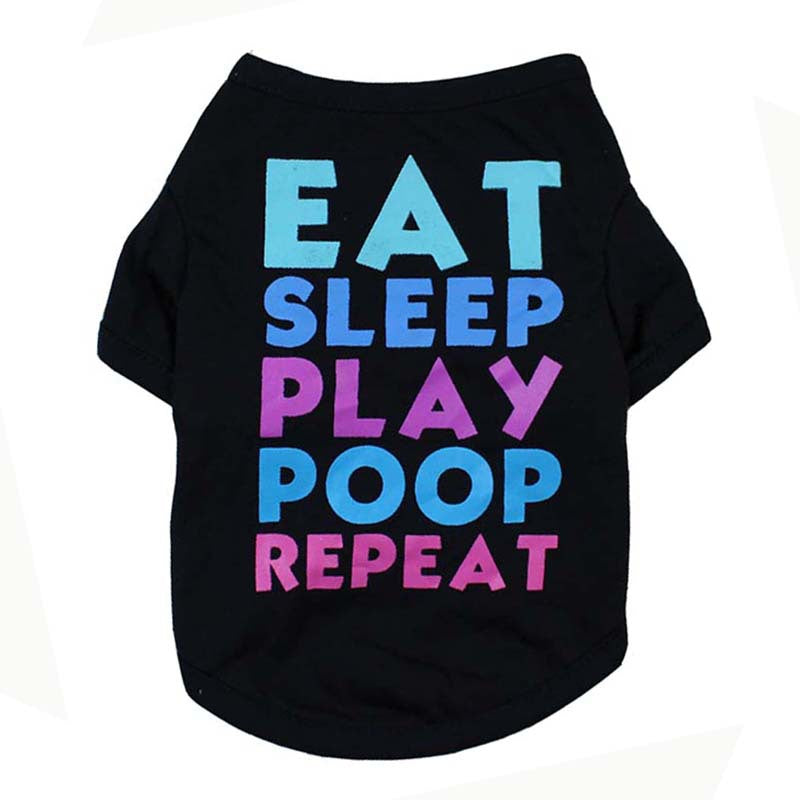Basic Black Dog T-Shirt - Soft Polyester Pet Tee for Small & Medium Dogs