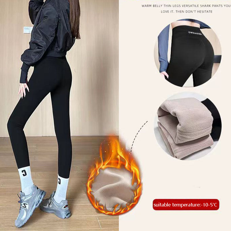 Fleece Thickened Leggings Winter-20 to 5 Shark Pants for Women High