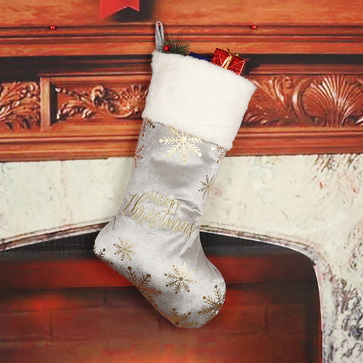 Christmas Decorative Stockings Embroidery Candy | Xmas Holiday Decor