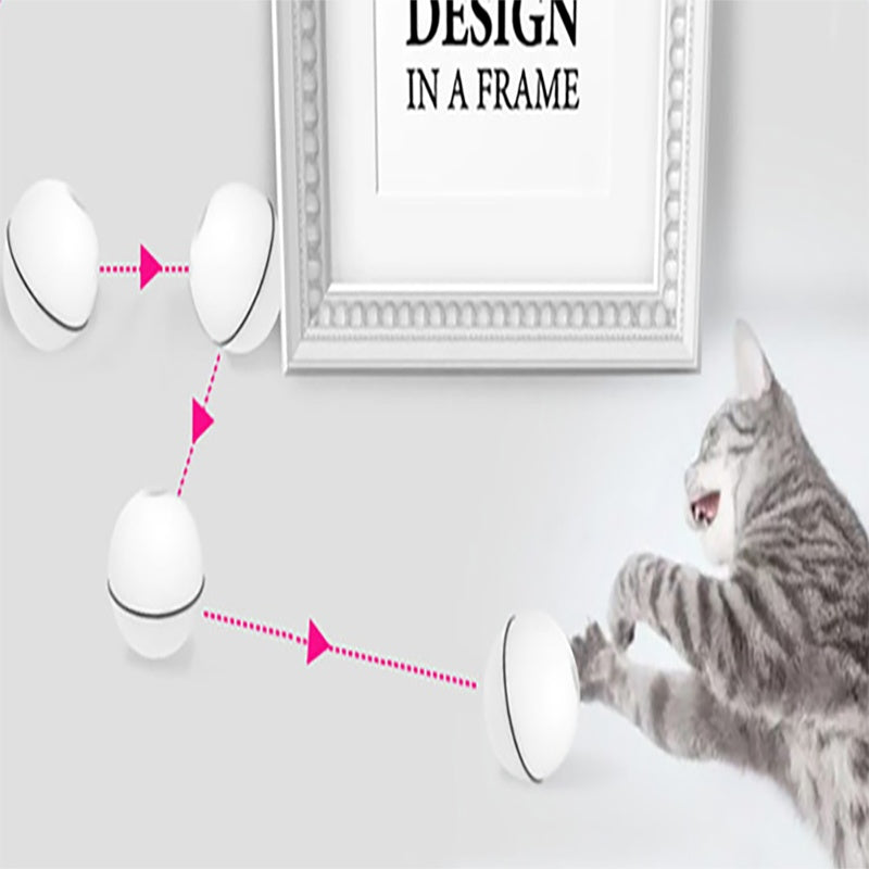 LED Rolling Cat Toy Ball - Light-Up Interactive Ball with Bell & Feathers