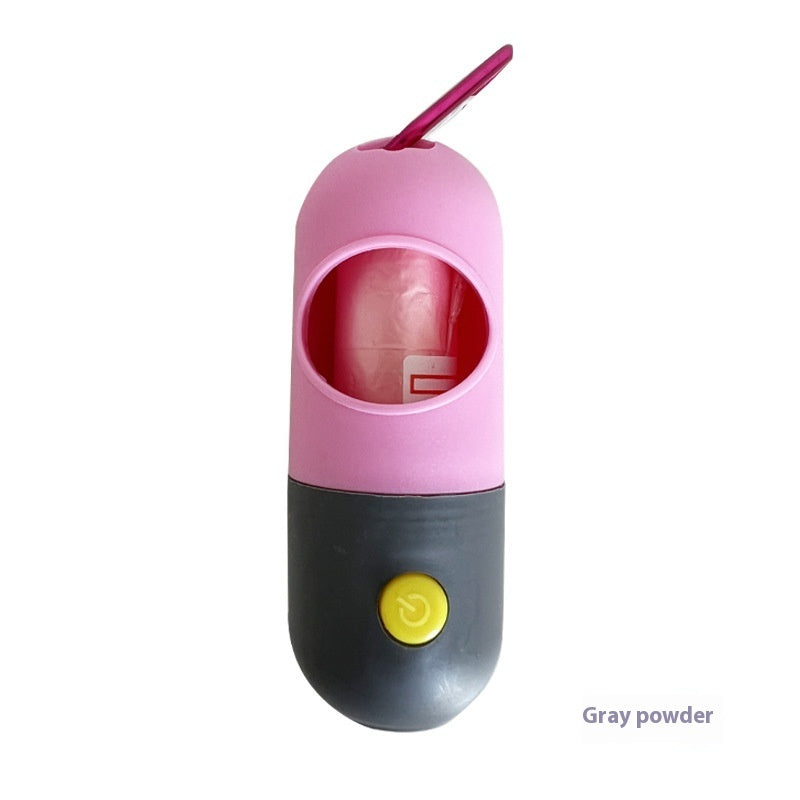 LED Dog Poop Bag Dispenser - Light-Up Waste Bag Holder with Flashlight