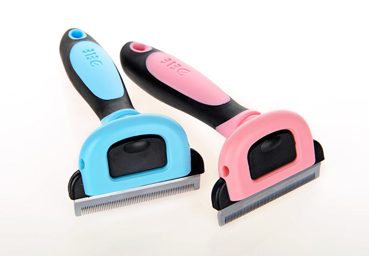 Pet Hair Removal Comb - Stainless Pin Brush for Long-Haired Dogs & Cats