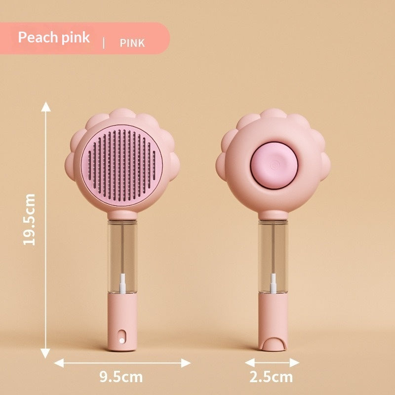 2-in-1 Self-Cleaning Spray Dog Brush - Pet Hair Remover Comb