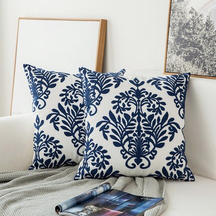 Classical Embroidered Pillow Cover - Decorative Cushion Case