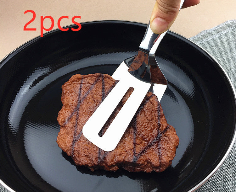 Stainless Steel BBQ Tongs & Steak Spatula - Grill Cooking Tool