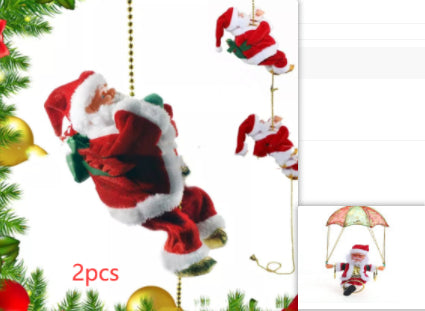 Electric Climbing Santa Claus Ladder - Musical Animated Christmas Decoration
