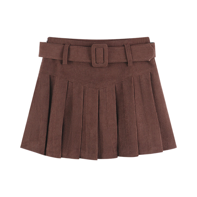 Corduroy Half Women's Autumn A-Line Skirt Pleated