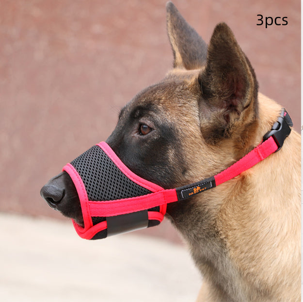 Adjustable Breathable Dog Muzzle - Soft Mesh Anti-Bite Mask with Velcro