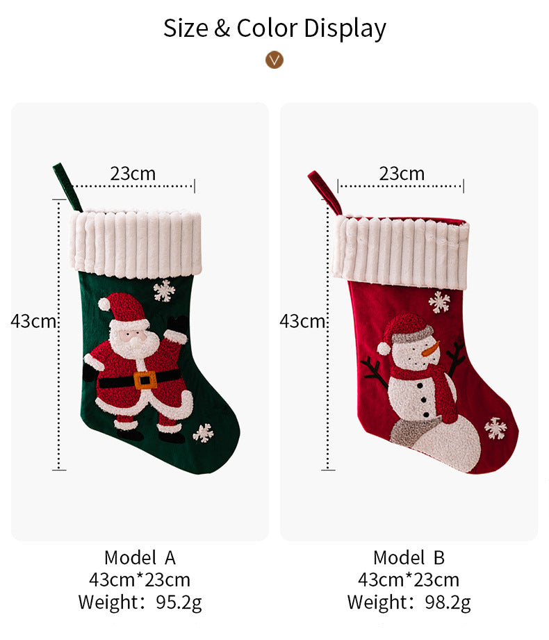 Christmas Decorations Gold Velvet Patch Stockings | Xmas Holiday Decor