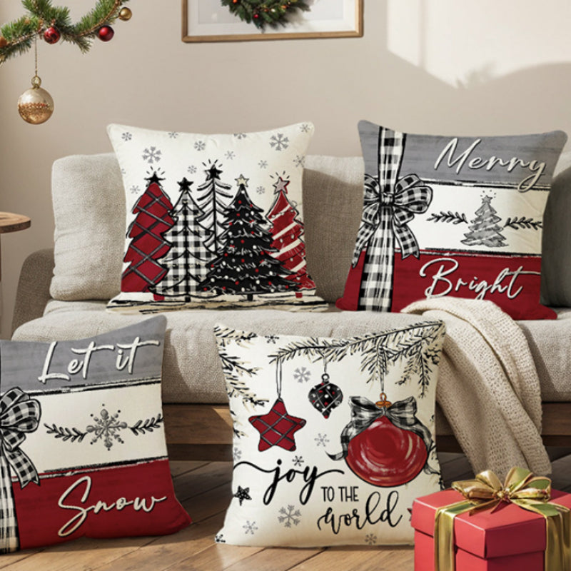 Christmas Cushion Cover Pillowcase Merry Decor for Home Ornament