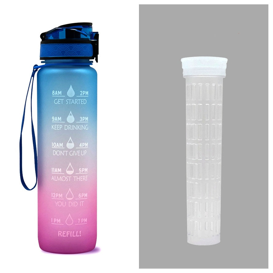 1 L Motivational Water Bottle with Time Markers