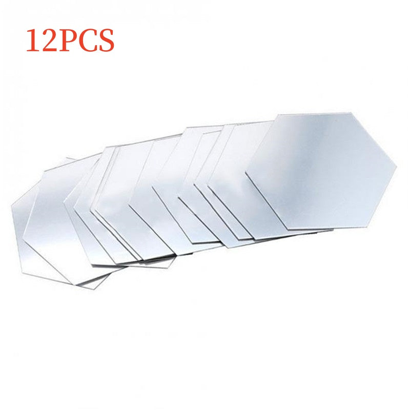 Hexagon Acrylic Mirror Wall Stickers - 3D Removable Wall Decor