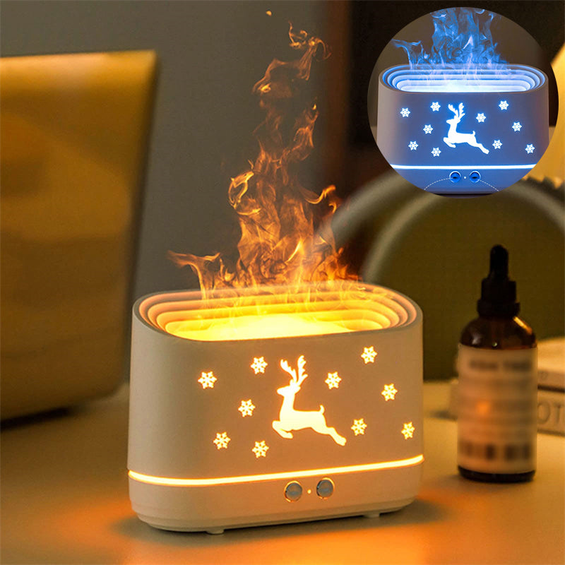 Flame Effect Aroma Diffuser with Christmas Design