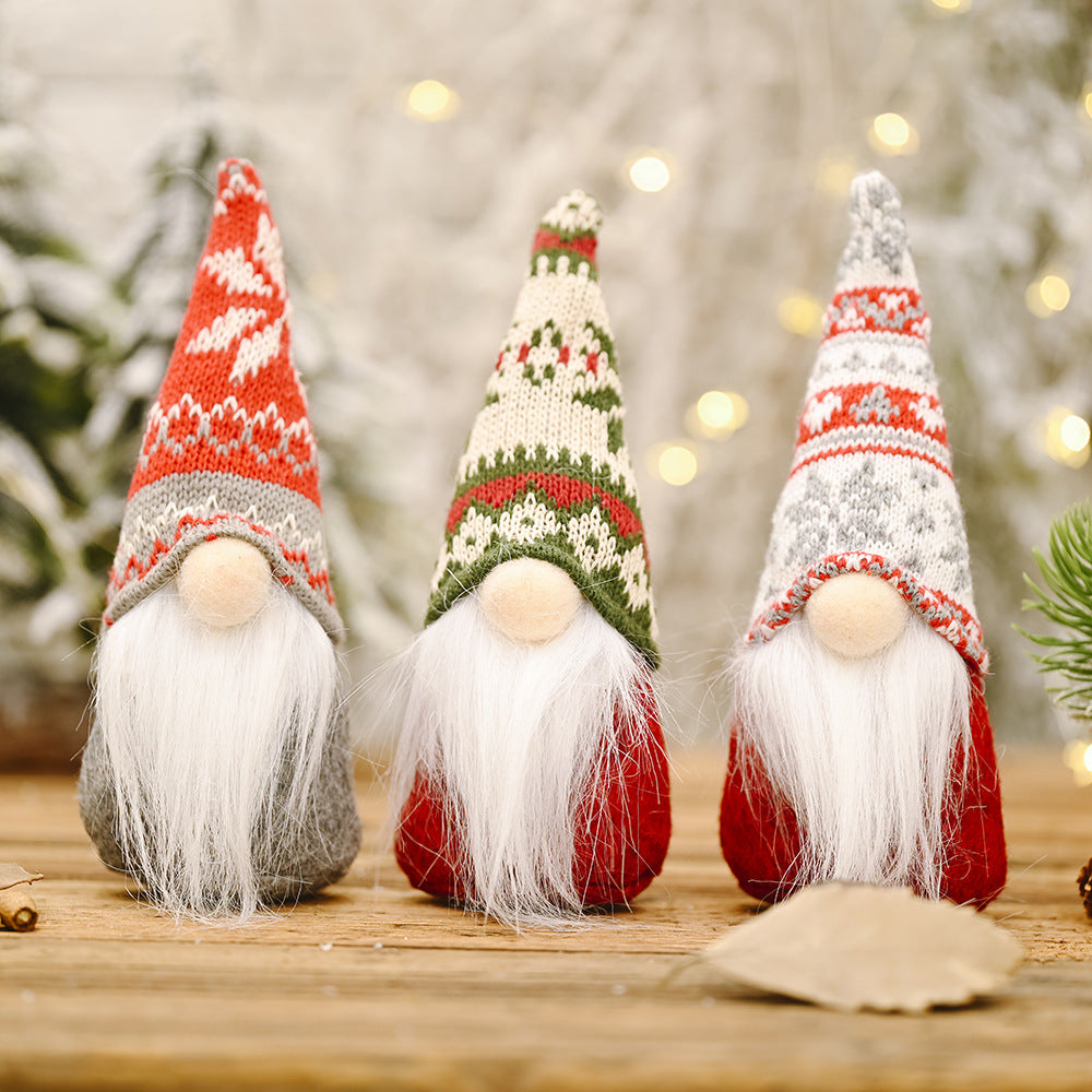 Christmas Decorations Forest Elderly Doll Ornaments | Xmas Holiday Decor