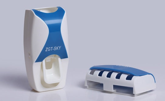 Dust-Proof Toothbrush Holder with Automatic Toothpaste Squeezer - Wall Mounted Set