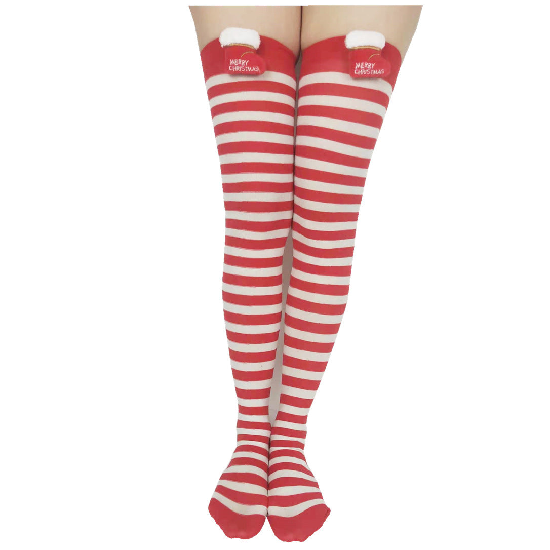Christmas Striped Socks with Cute Accessories | Holiday Gift
