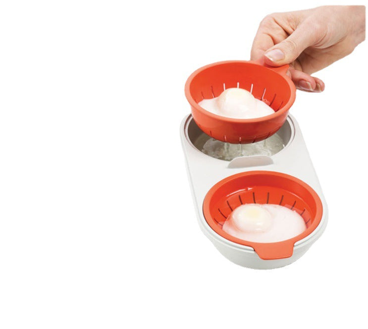 Microwave Egg Poacher Food Grade Cookware Double Cup Boiler Kitchen