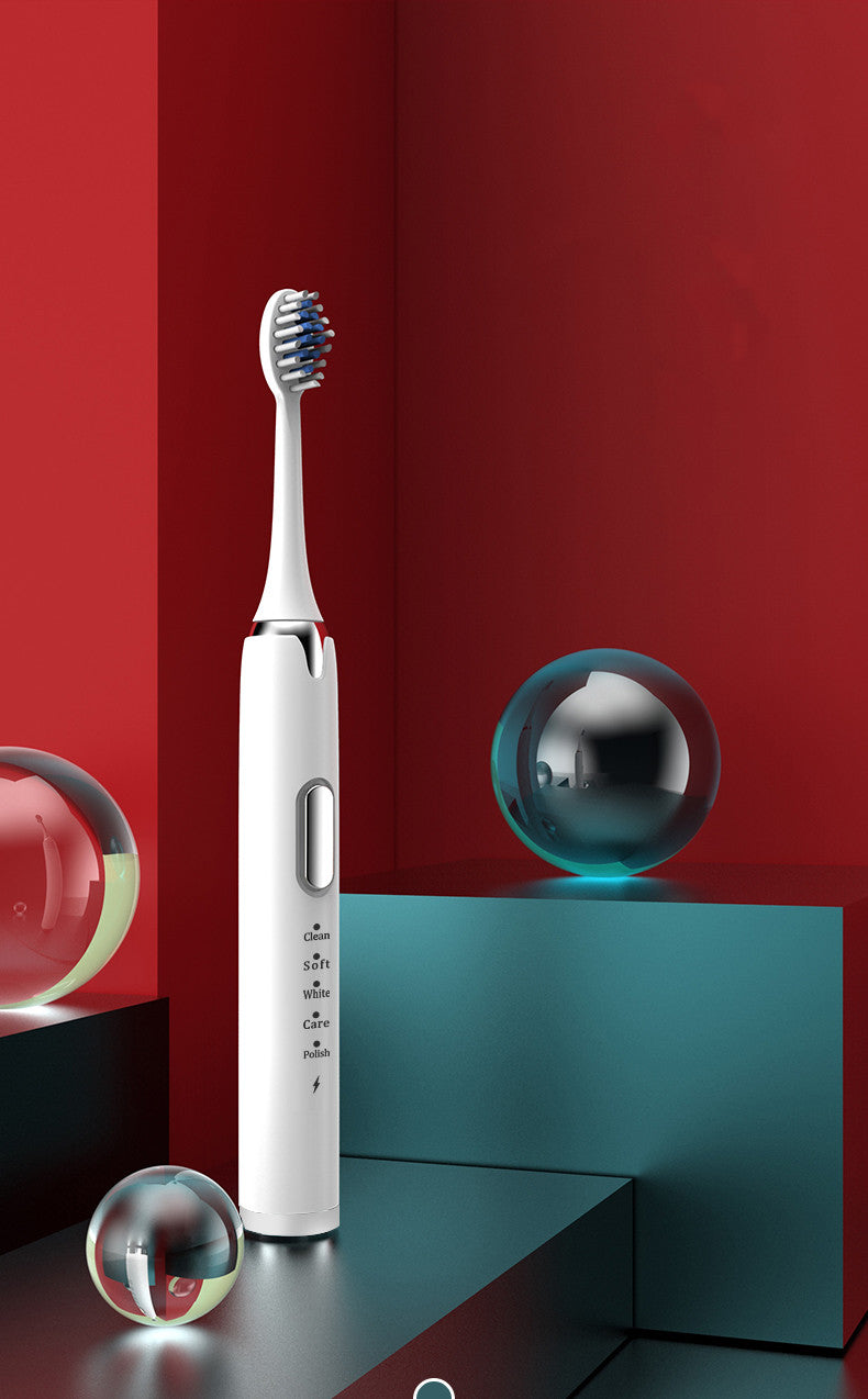 Ultrasonic Sonic Electric Toothbrush - USB Rechargeable with Brush Heads
