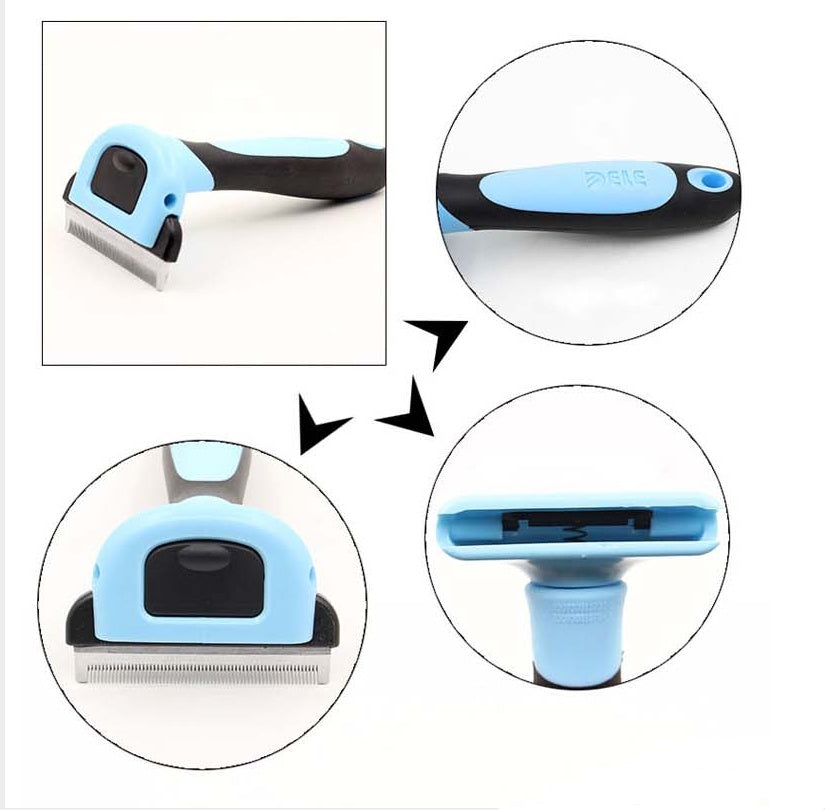 Pet Hair Removal Comb - Stainless Pin Brush for Long-Haired Dogs & Cats