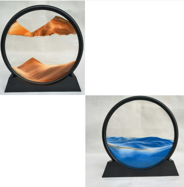 3D Dynamic Glass Art Decor - Creative Quicksand Hourglass Home Ornament Gift