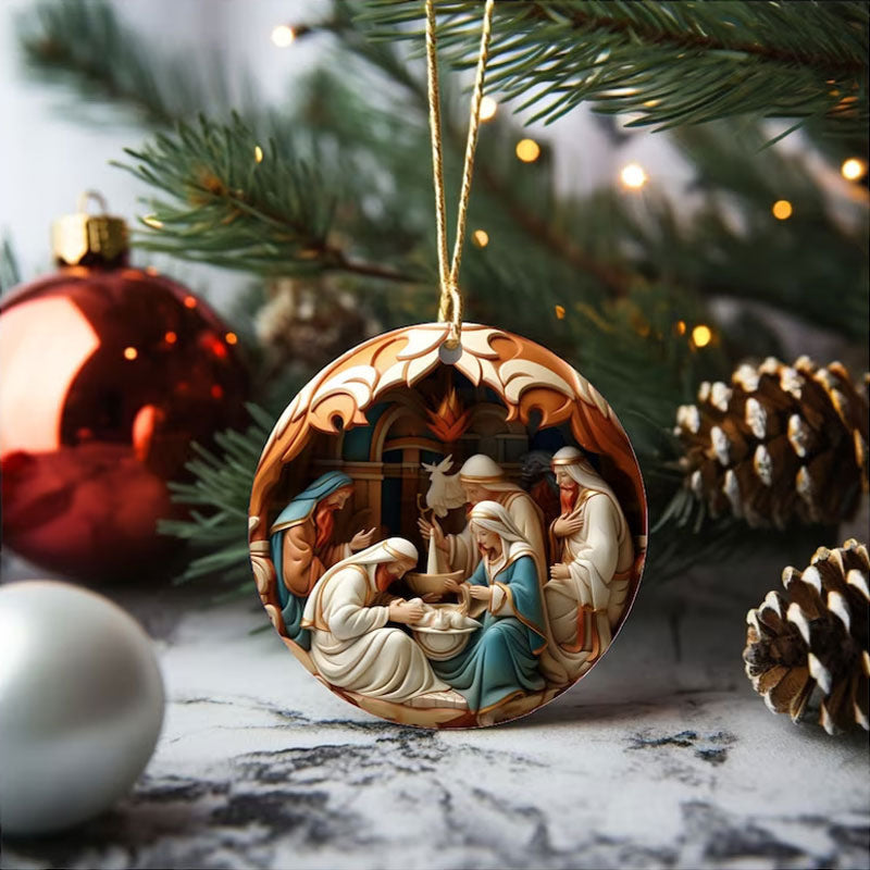 Christmas Acrylic 3D Effect Ornaments | Xmas Holiday Decor