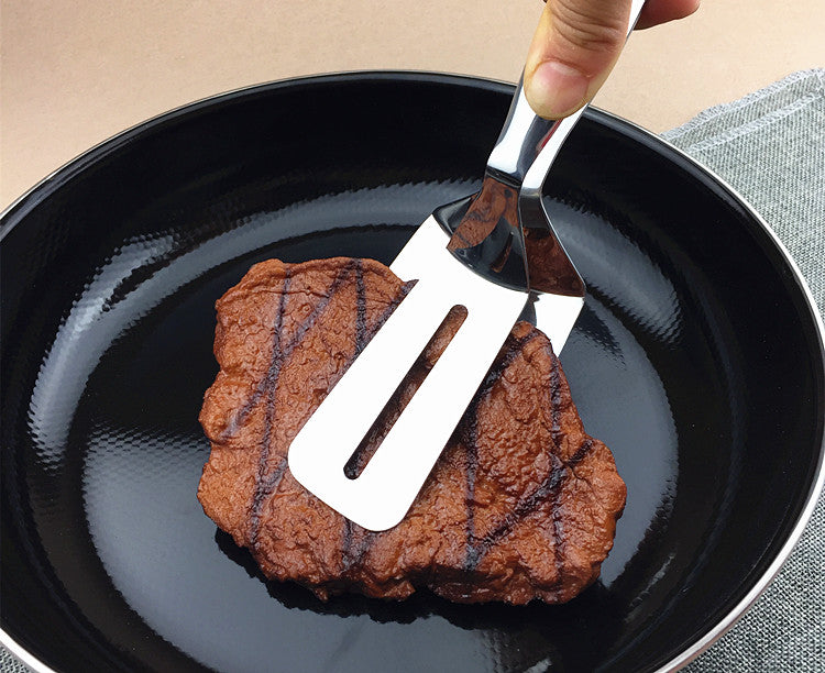 Stainless Steel BBQ Tongs & Steak Spatula - Grill Cooking Tool