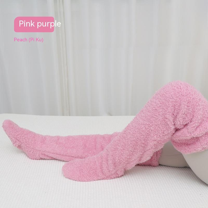 Over Knee High Fuzzy Long Socks Winter Warm Cold Leg Joint Cold-Proof