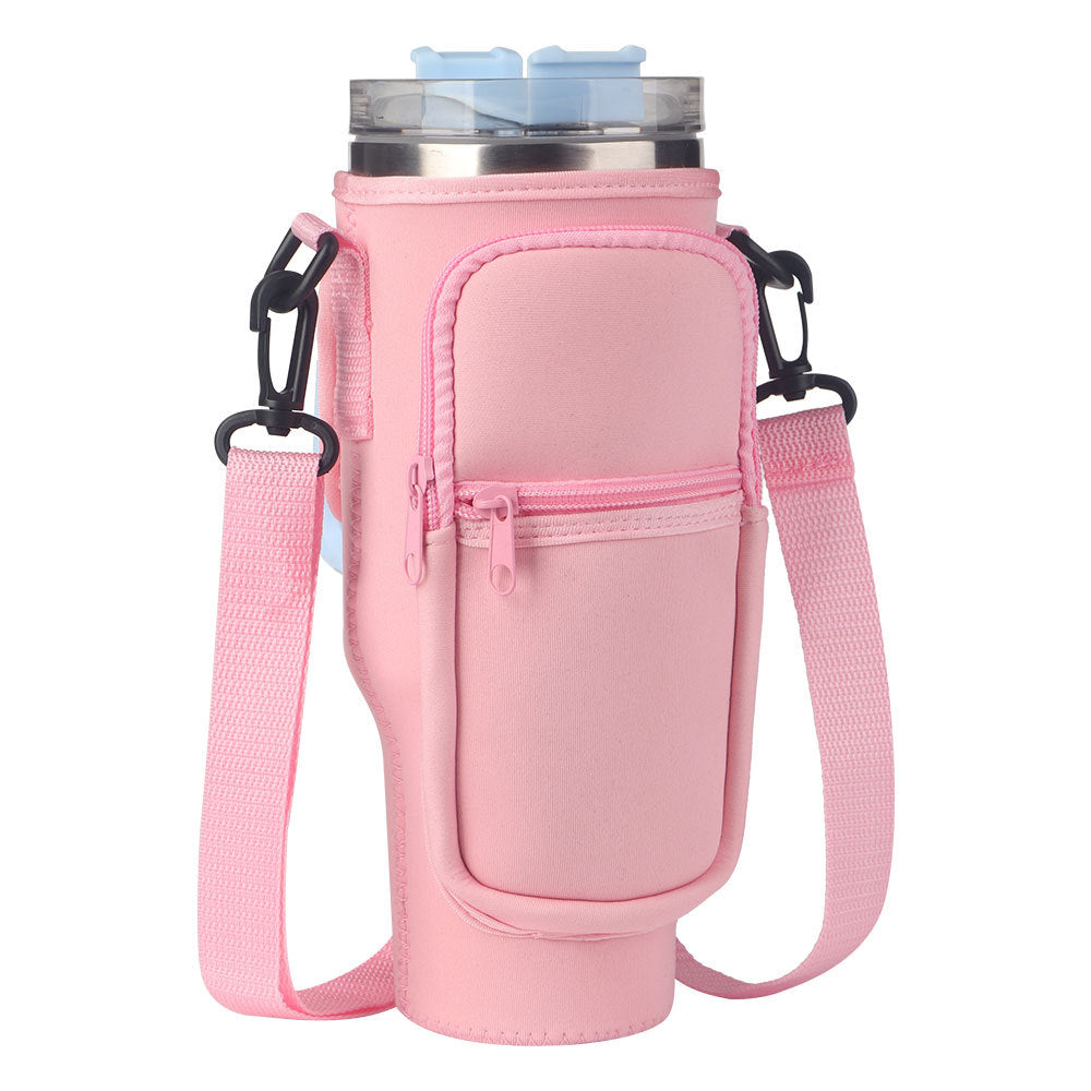 Neoprene Tumbler Sleeve with Strap - Insulated Cup Carrier