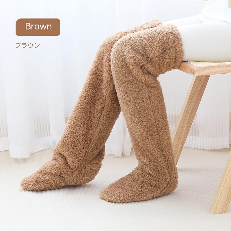 Over Knee High Fuzzy Long Socks Winter Warm Cold Leg Joint Cold-Proof