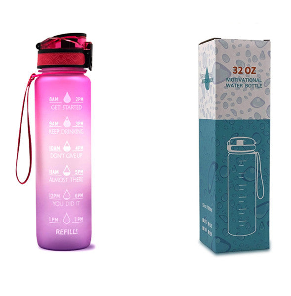 1 L Motivational Water Bottle with Time Markers