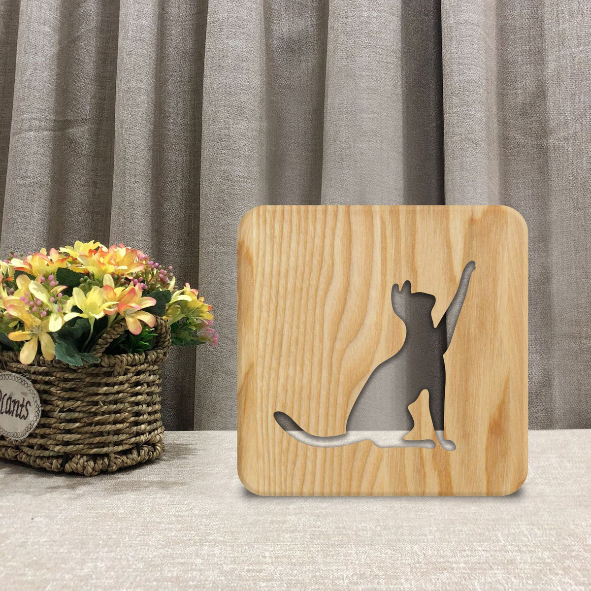 Christmas Cat Shape Night Light | Holiday Gift