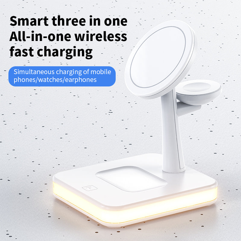 4-in-1 Magnetic Wireless Charger Stand - Phone, Watch & Earbuds