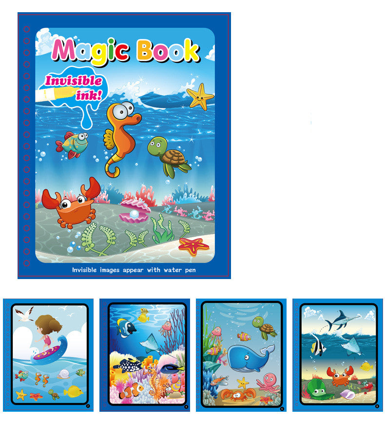 Kids Magic Water Painting Book - Reusable Coloring Doodle Book