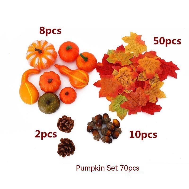 Artificial Pumpkin Decoration Set - Halloween & Fall Harvest Decor Kit