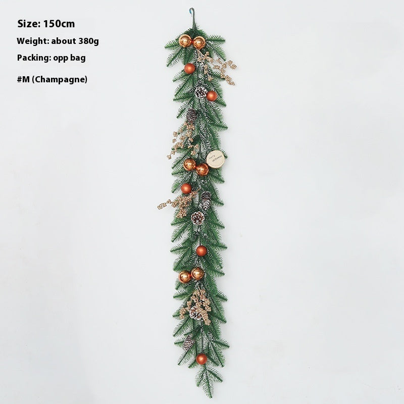Christmas Decoration Upside Down Tree Horn Rattan Wreath | Xmas Holiday Decor
