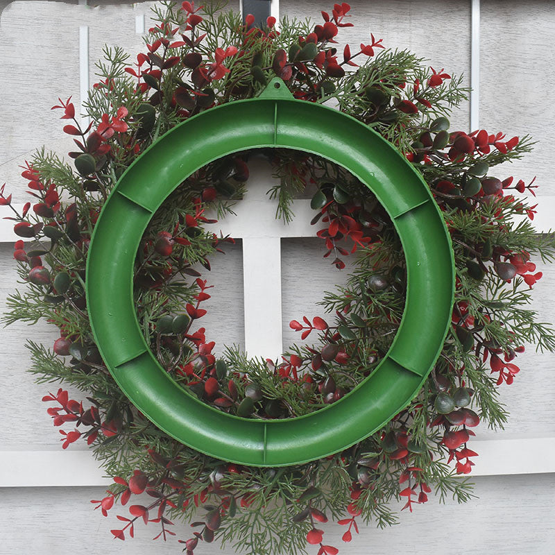 Christmas Artifical Cherry Pattern Wreaths Red Door Wall Hanging