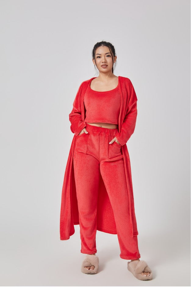 Cozy Pajama Set 3 Piece Lounge Cute Loungewear Warm Suit Sets