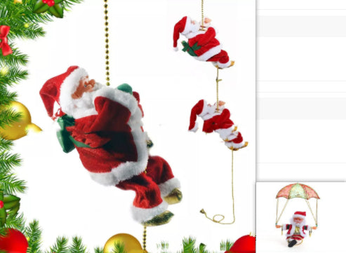 Electric Climbing Santa Claus Ladder - Musical Animated Christmas Decoration