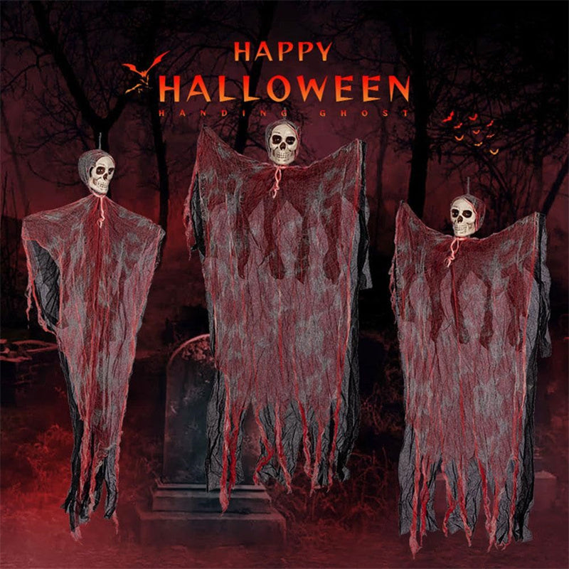 Halloween Hanging Ghost Pendant Dyed Blood Horror Skull for Party