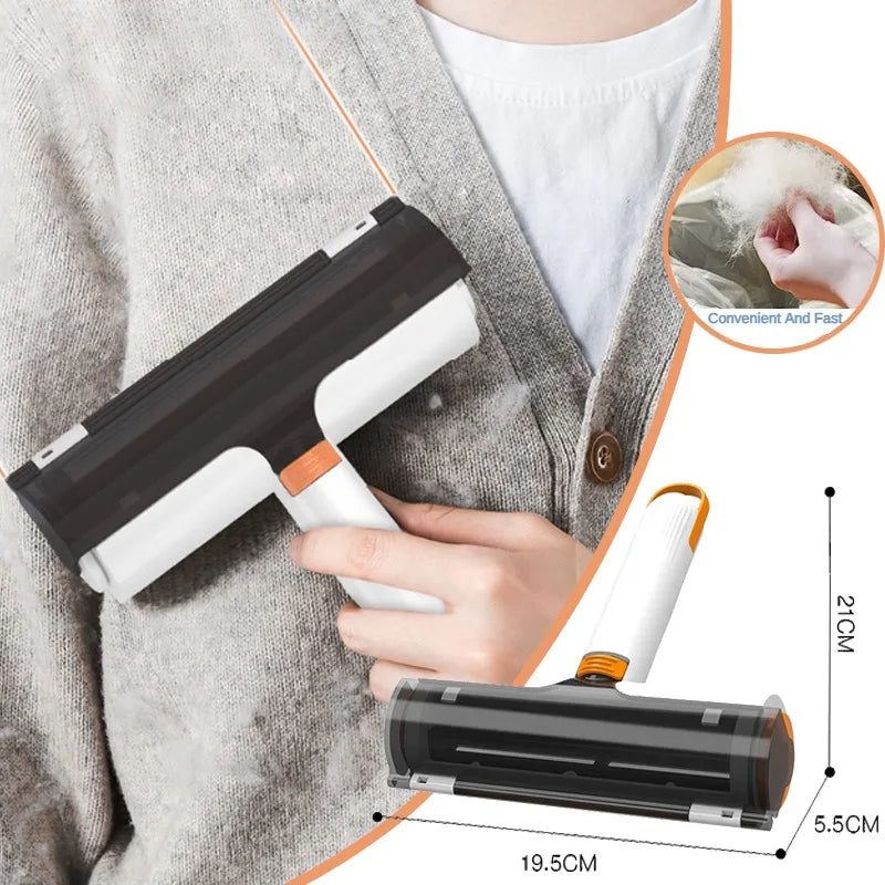 2-in-1 Reusable Pet Hair Remover Roller - Washable Lint Brush for Sofa & Clothes