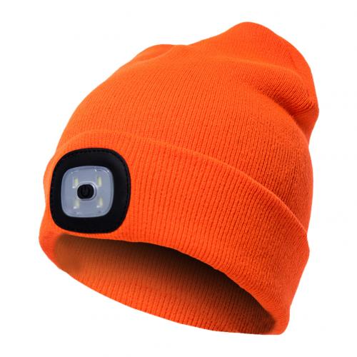 Knit Hat Button Cell Type Knitted with Light Glowing