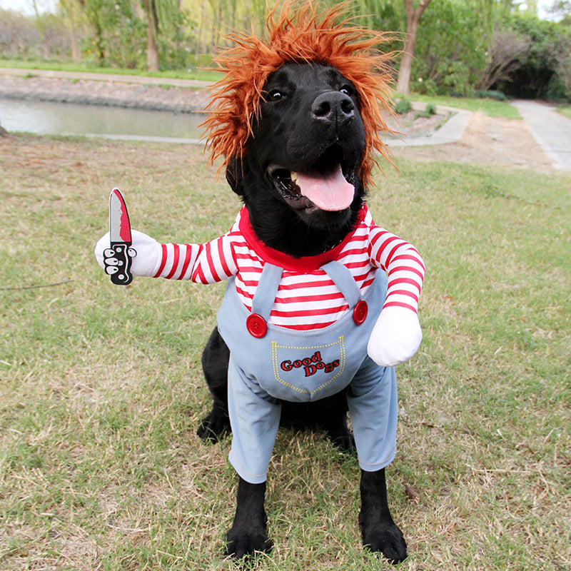 Headless Horseman Dog Costume - Funny Halloween Rider Outfit for Dogs