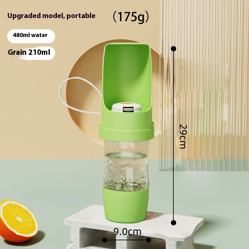 2-in-1 Portable Dog Water Bottle & Food Dispenser - Leakproof Travel Pet Bottle for Walks