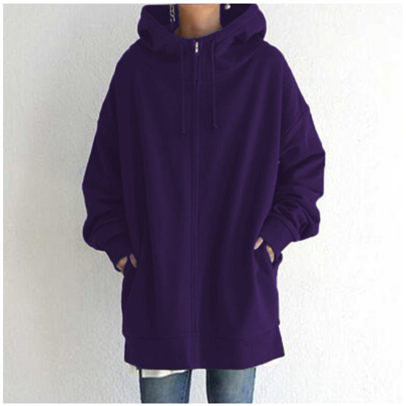 Women's Fuzzy Hoodies Long Sport Pullover Hoodie Full-Zip Sweatshirt