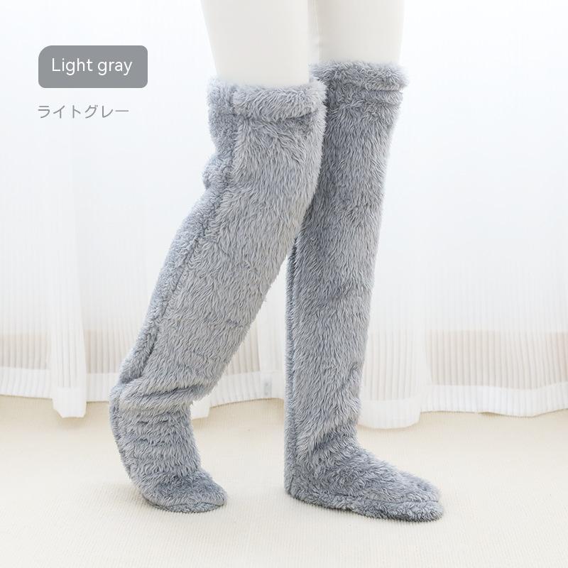 Over Knee High Fuzzy Long Socks Winter Warm Cold Leg Joint Cold-Proof