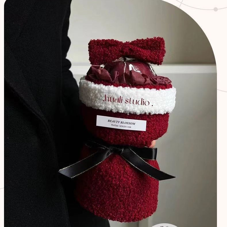 Christmas Gift Eve Single Bow Fruit Bouquet | Xmas Holiday Decor