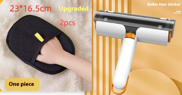 2-in-1 Reusable Pet Hair Remover Roller - Washable Lint Brush for Sofa & Clothes