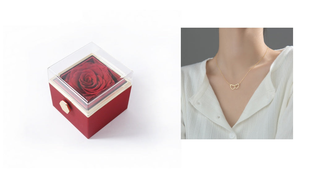 Acrylic Rotating Rose Jewelry Box