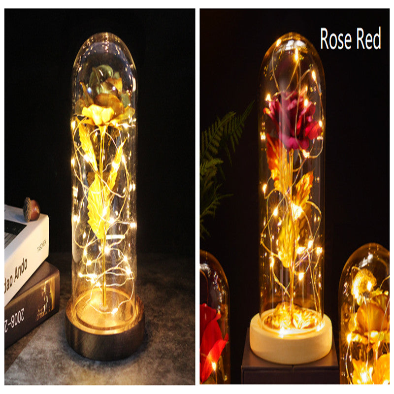 Little Prince Rose in Glass Dome - Eternal Flower LED Gift