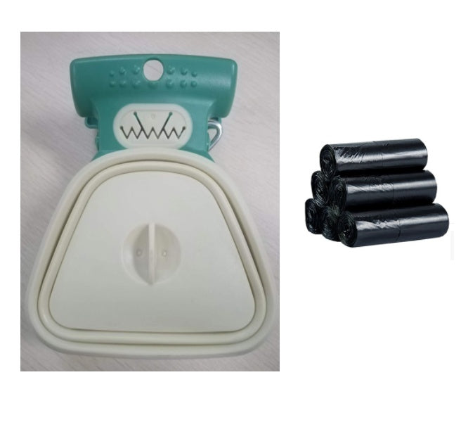 Foldable Dog Poop Scooper with Bag Dispenser - Portable Travel Pooper Scooper